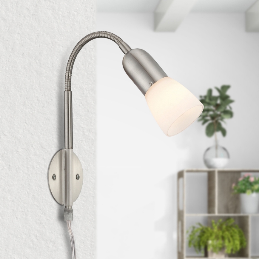 Globo - Fleksibel bordlampe 1xE14/40W/230V mat krom