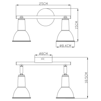 Globo - Spotlampe 2xE14/40W/230V