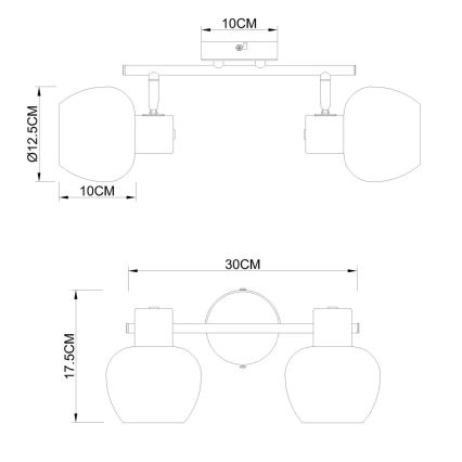Globo - Spotlampe 2xE27/40W/230V