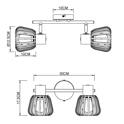 Globo - Spotlampe 2xE27/40W/230V