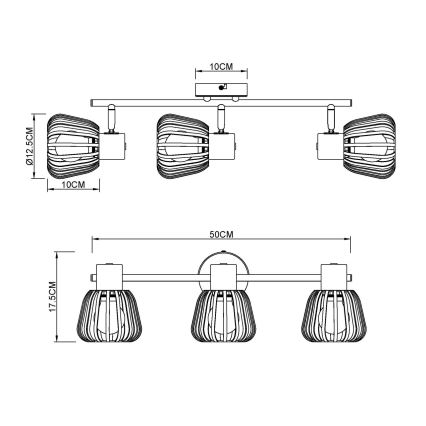 Globo - Spotarmatur 3xE27/40W/230V