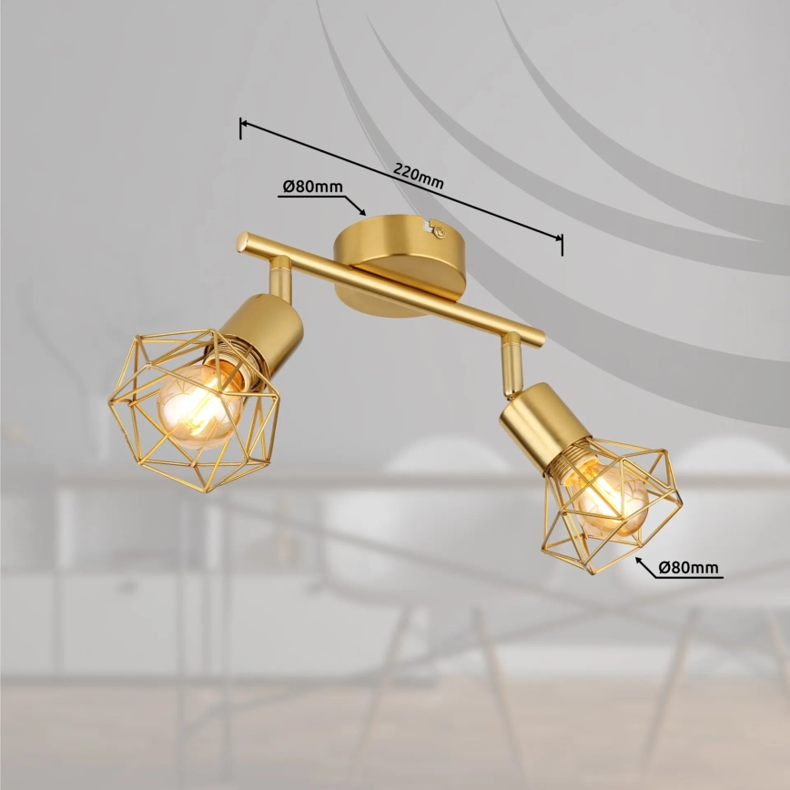 Globo - Spotlampe 2xE14/40W/230V guldfarvet