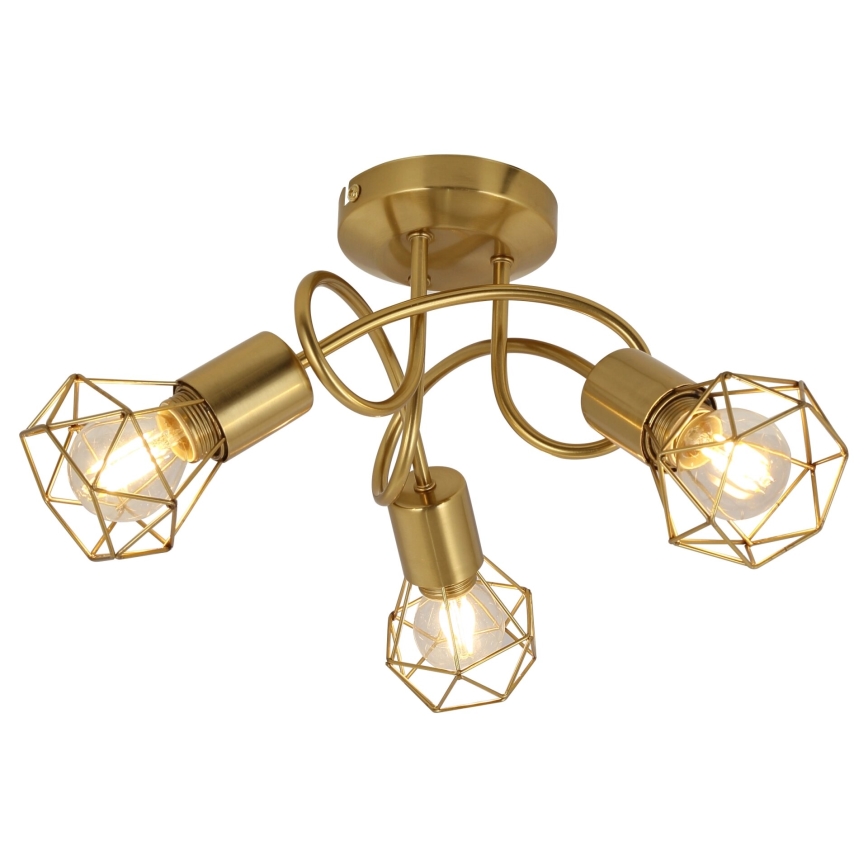 Globo - Loftlampe 3xE14/40W/230V guldfarvet