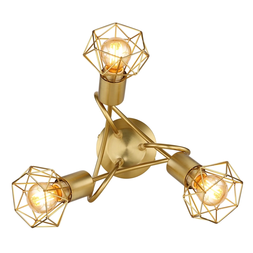 Globo - Loftlampe 3xE14/40W/230V guldfarvet