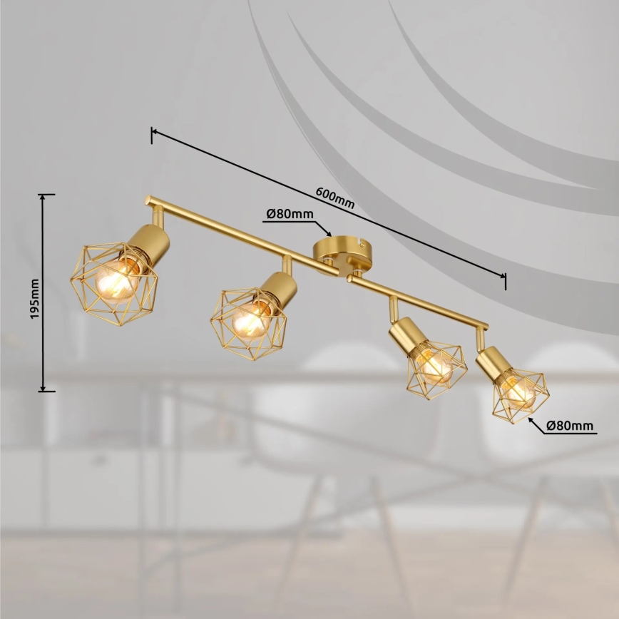 Globo - Spotlampe 4xE14/40W/230V guldfarvet