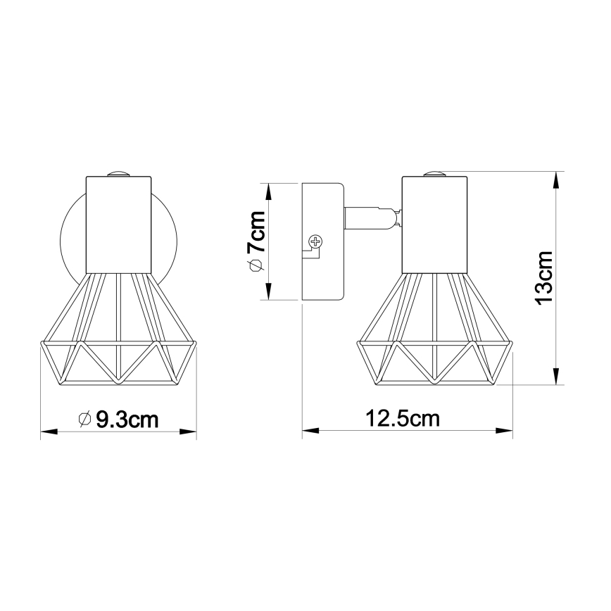 Globo - Vægspot 1xE14/40W/230V sort