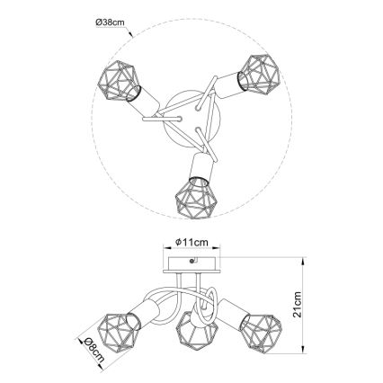 Globo - Lysekrone 3xE14/40W/230V