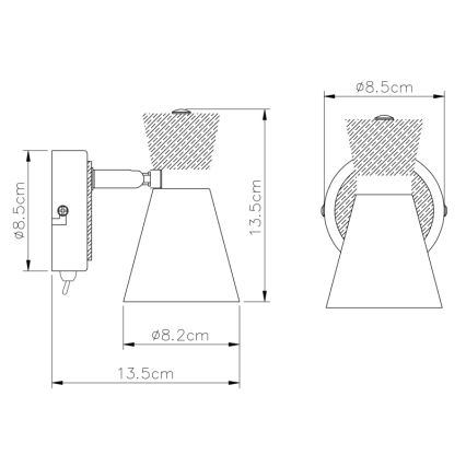 Globo - Vægspotlampe 1xE14/25W/230V