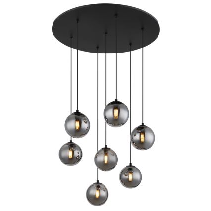 Globo - LED pendel 7xG9/3,5W/230V røget/sort