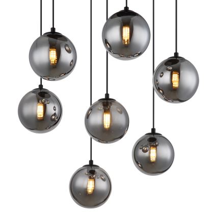 Globo - LED pendel 7xG9/3,5W/230V røget/sort