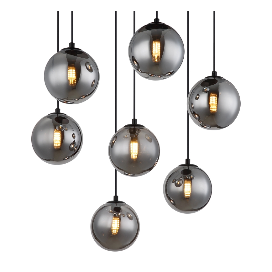 Globo - LED pendel 7xG9/3,5W/230V røget/sort