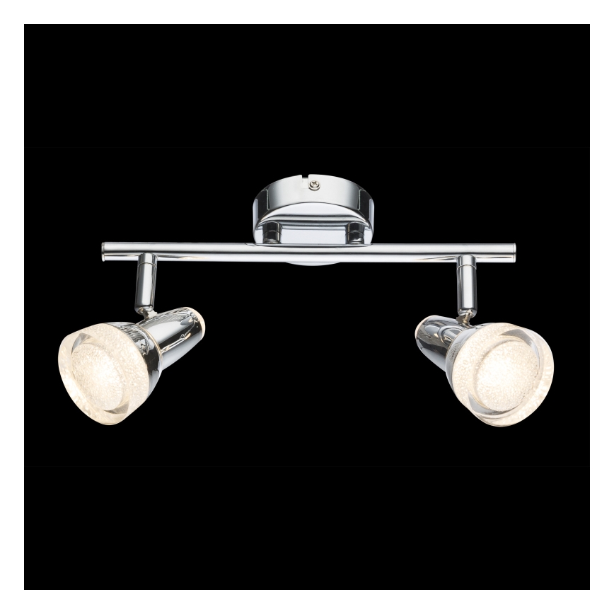 Globo - LED spotlampe 2xLED/4W/230V skinnende krom