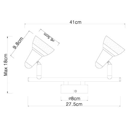 Globo - LED spotlampe 2xLED/4W/230V skinnende krom