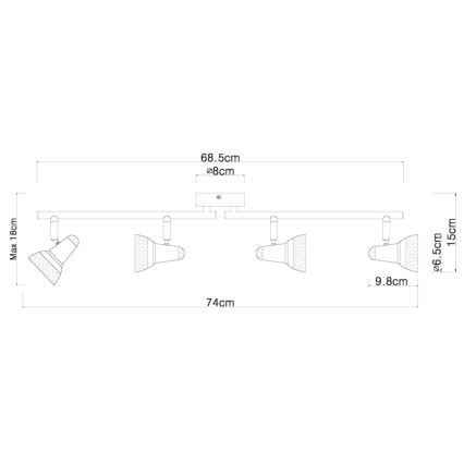 Globo - LED spotlampe 4xLED/4W/230V skinnende krom