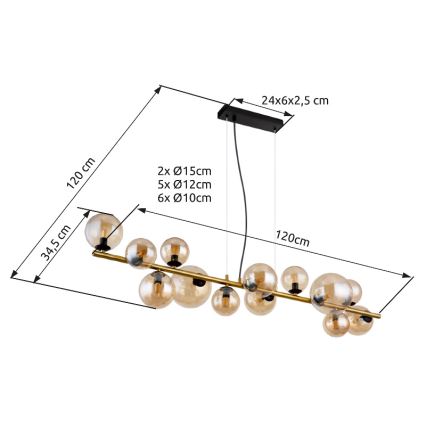 Globo - LED pendel 13xG9/3,5W/230V røget/brun