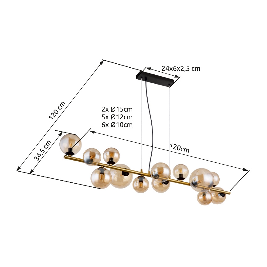 Globo - LED pendel 13xG9/3,5W/230V røget/brun