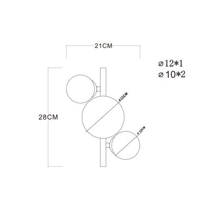 Globo - LED loftlampe RIHA 3xG9/3,5W/230V messing