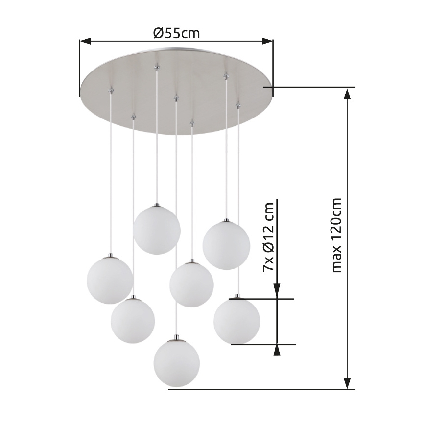 Globo - LED pendel 7xG9/3,5W/230V hvid
