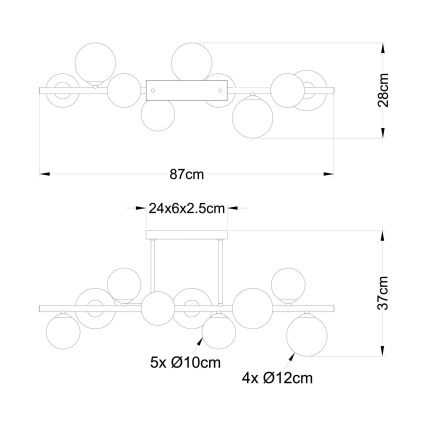 Globo - LED pendel 9xG9/3W/230V krom