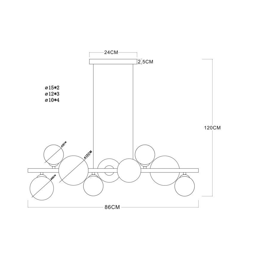 Globo - LED-pendel på wire 9xG9/3W/230V