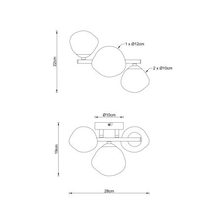 Globo - Loftlampe 3xG9/5W/230V 22x28 cm