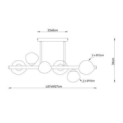 Globo - Loftlampe 6xG9/5W/230V 27x67 cm