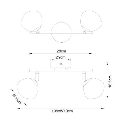 Globo - Spotarmatur 2xG9/5W/230V