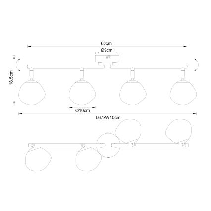 Globo - Spotlampe 4xG9/5W/230V