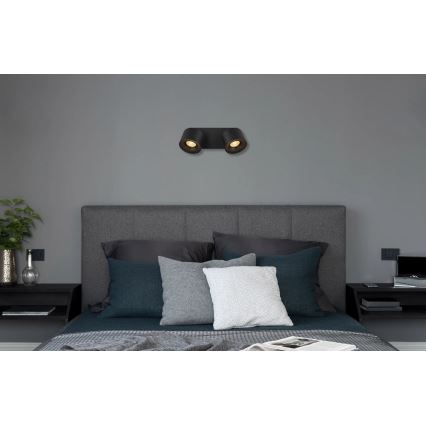 Globo - LED spotlampe 2xLED/6W/230V sort