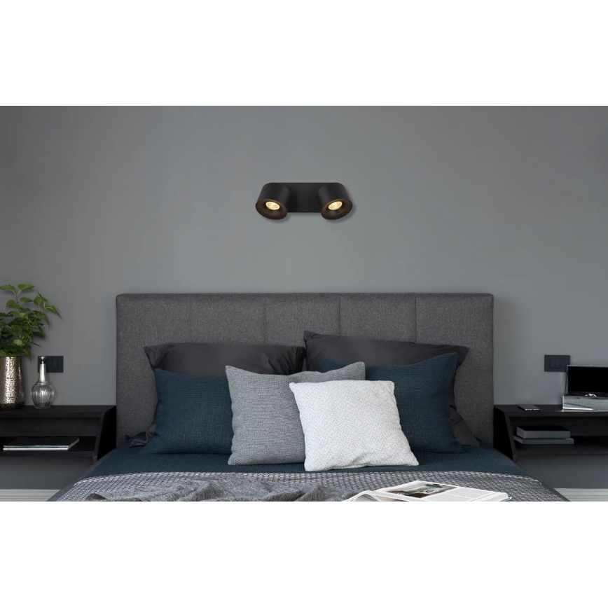 Globo - LED spotlampe 2xLED/6W/230V sort