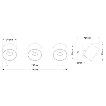 Globo - LED-spotlampe 3xLED/6W/230V