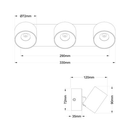 Globo - LED-spotlampe 3xLED/6W/230V