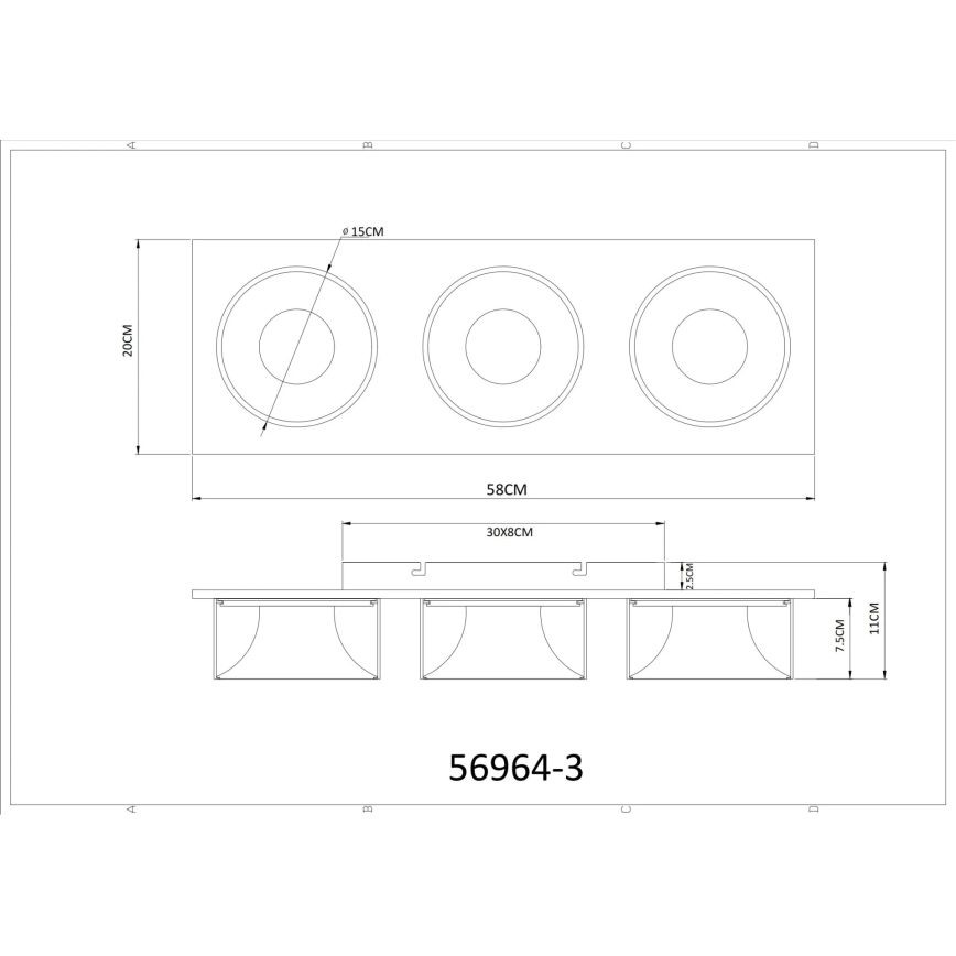 Globo - LED loftlampe LED/24W/230V 3000K 58x20 cm messing