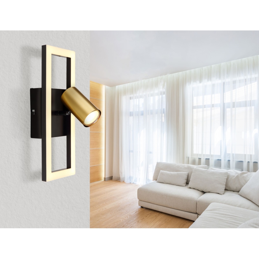 Globo - LED vægspot 1xGU10/5W/230V + LED/12W/230V