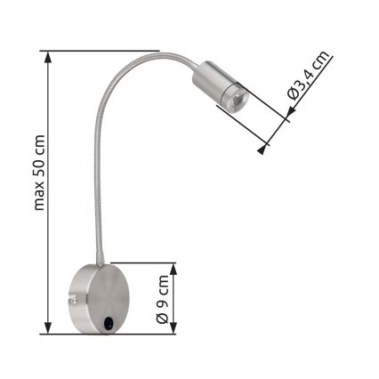 Globo - Fleksibel LED-læselampe LED/3W/230V