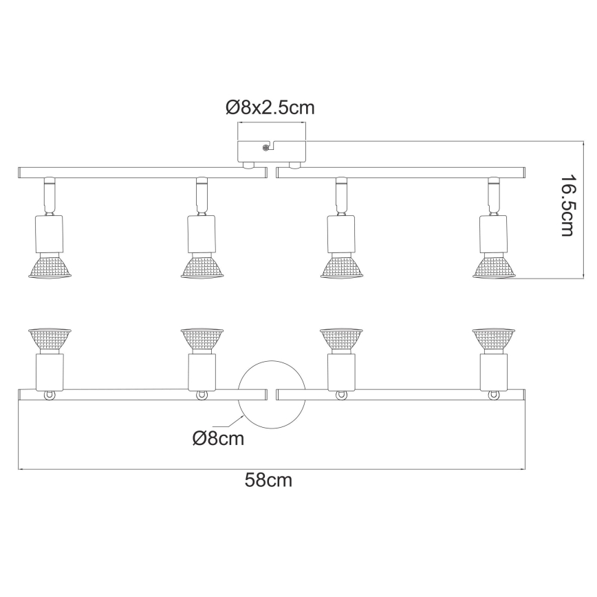 Globo - LED spotlamper 4xGU10/3W/230V
