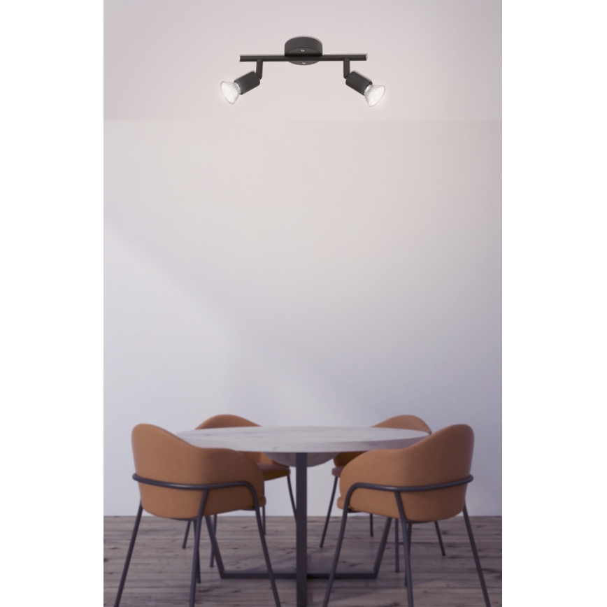 Globo - LED spotlampe 2xGU10/3W/230V sort