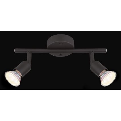 Globo - LED spotlampe 2xGU10/3W/230V sort