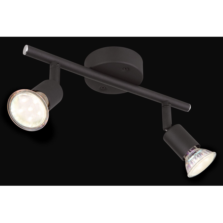 Globo - LED spotlampe 2xGU10/3W/230V sort