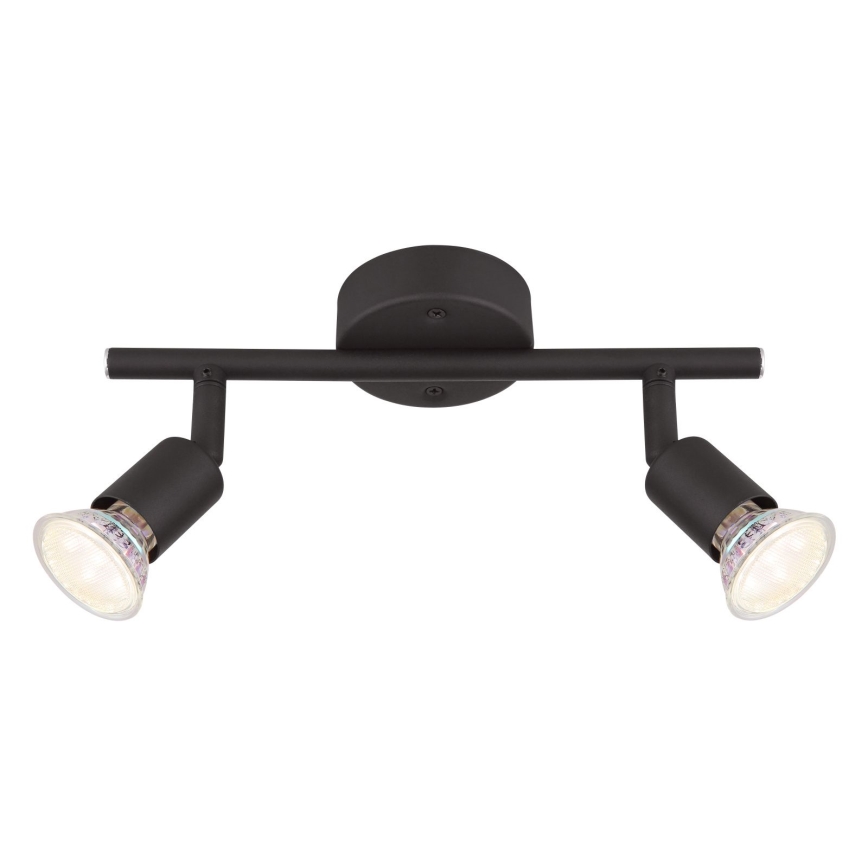Globo - LED spotlampe 2xGU10/3W/230V sort