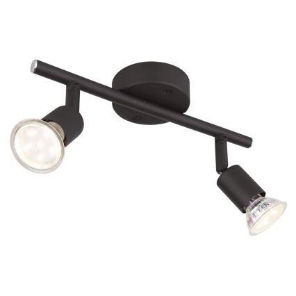 Globo - LED spotlampe 2xGU10/3W/230V sort