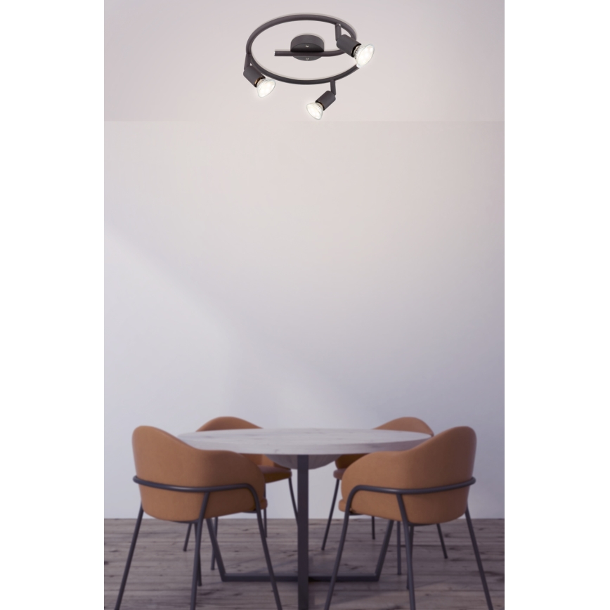 Globo - LED spotlampe 3xGU10/3W/230V sort