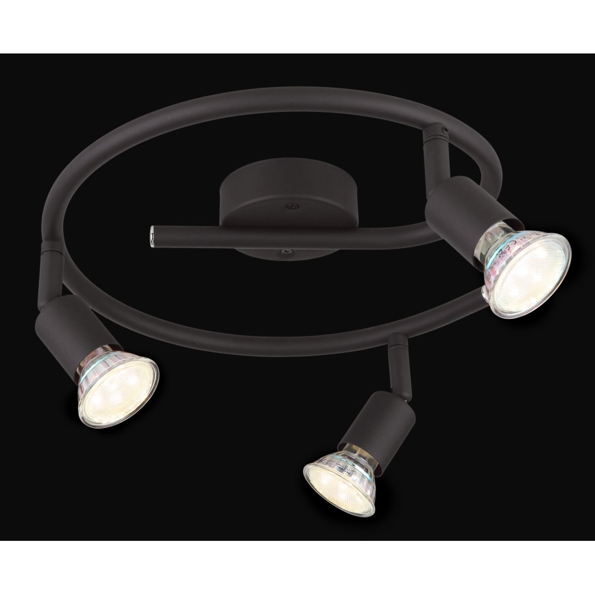 Globo - LED spotlampe 3xGU10/3W/230V sort