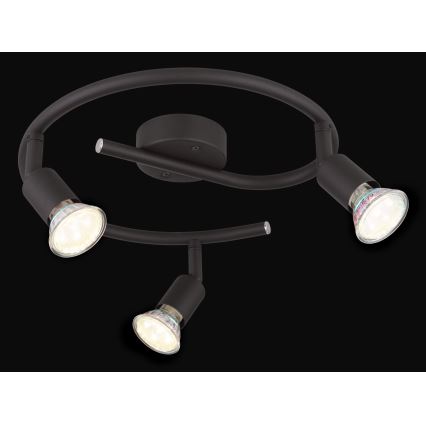 Globo - LED spotlampe 3xGU10/3W/230V sort