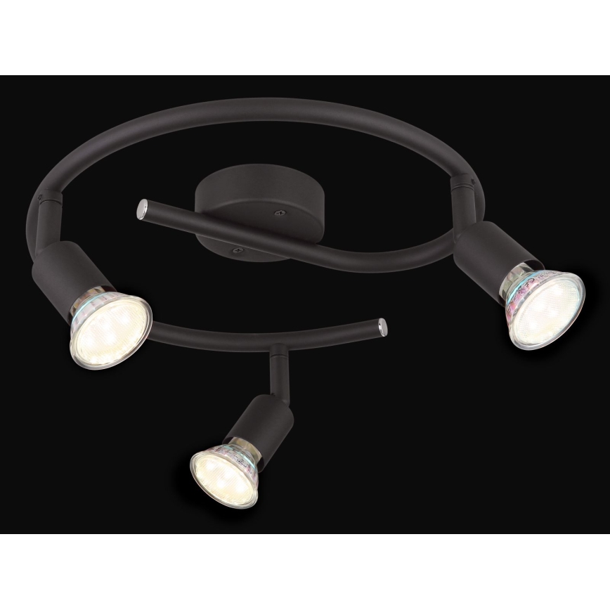 Globo - LED spotlampe 3xGU10/3W/230V sort