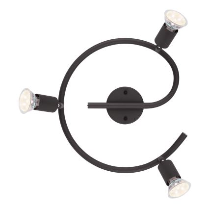 Globo - LED spotlampe 3xGU10/3W/230V sort