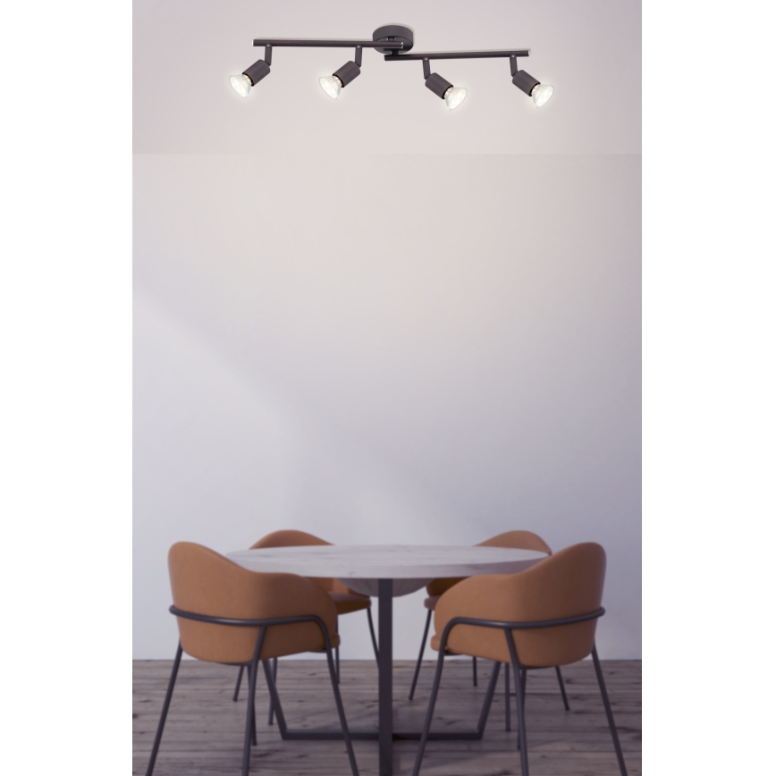 Globo - LED spotlampe 4xGU10/3W/230V sort