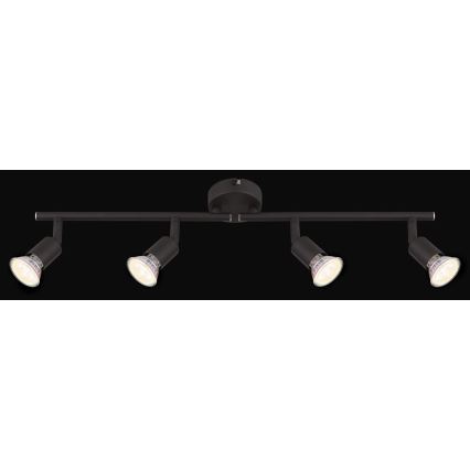 Globo - LED spotlampe 4xGU10/3W/230V sort