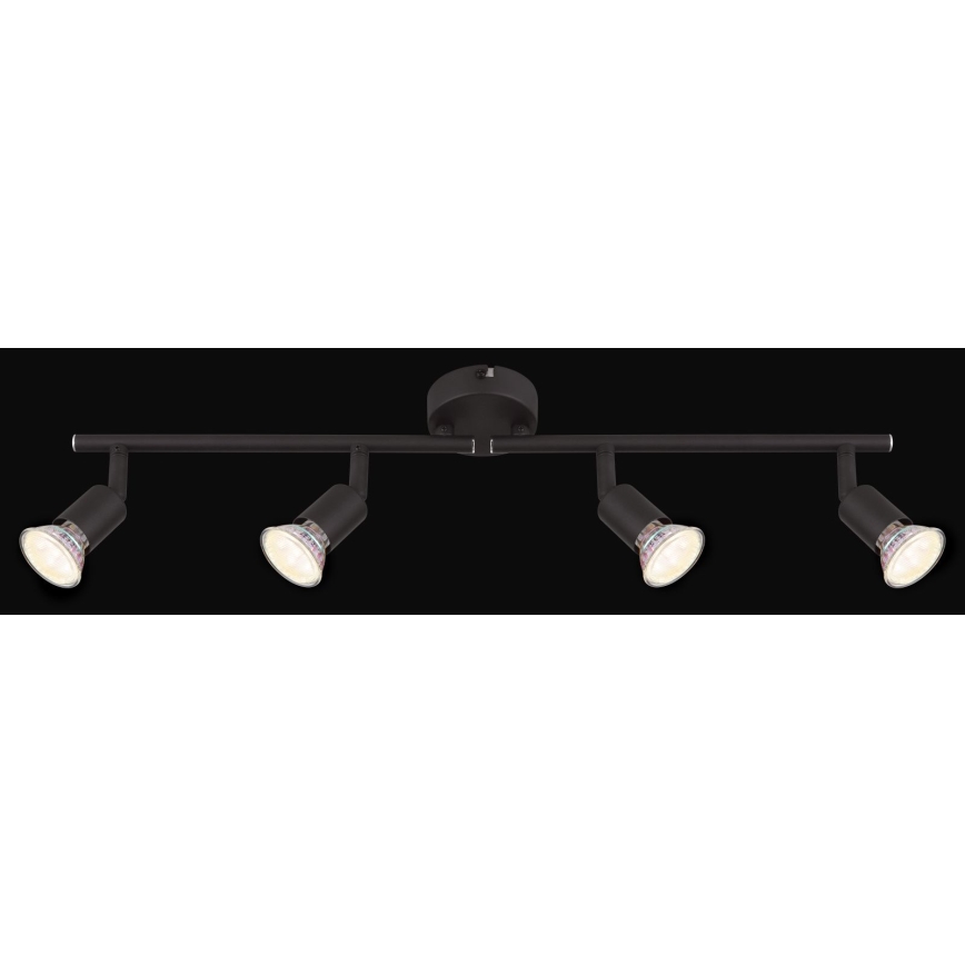 Globo - LED spotlampe 4xGU10/3W/230V sort