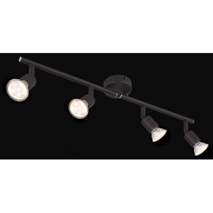 Globo - LED spotlampe 4xGU10/3W/230V sort